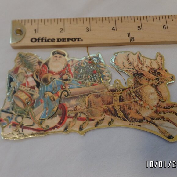 Vintage 1986 Merrimack? Ornaments 2 sided Hong Kong Outlined in Gold Old World - Picture 11 of 16